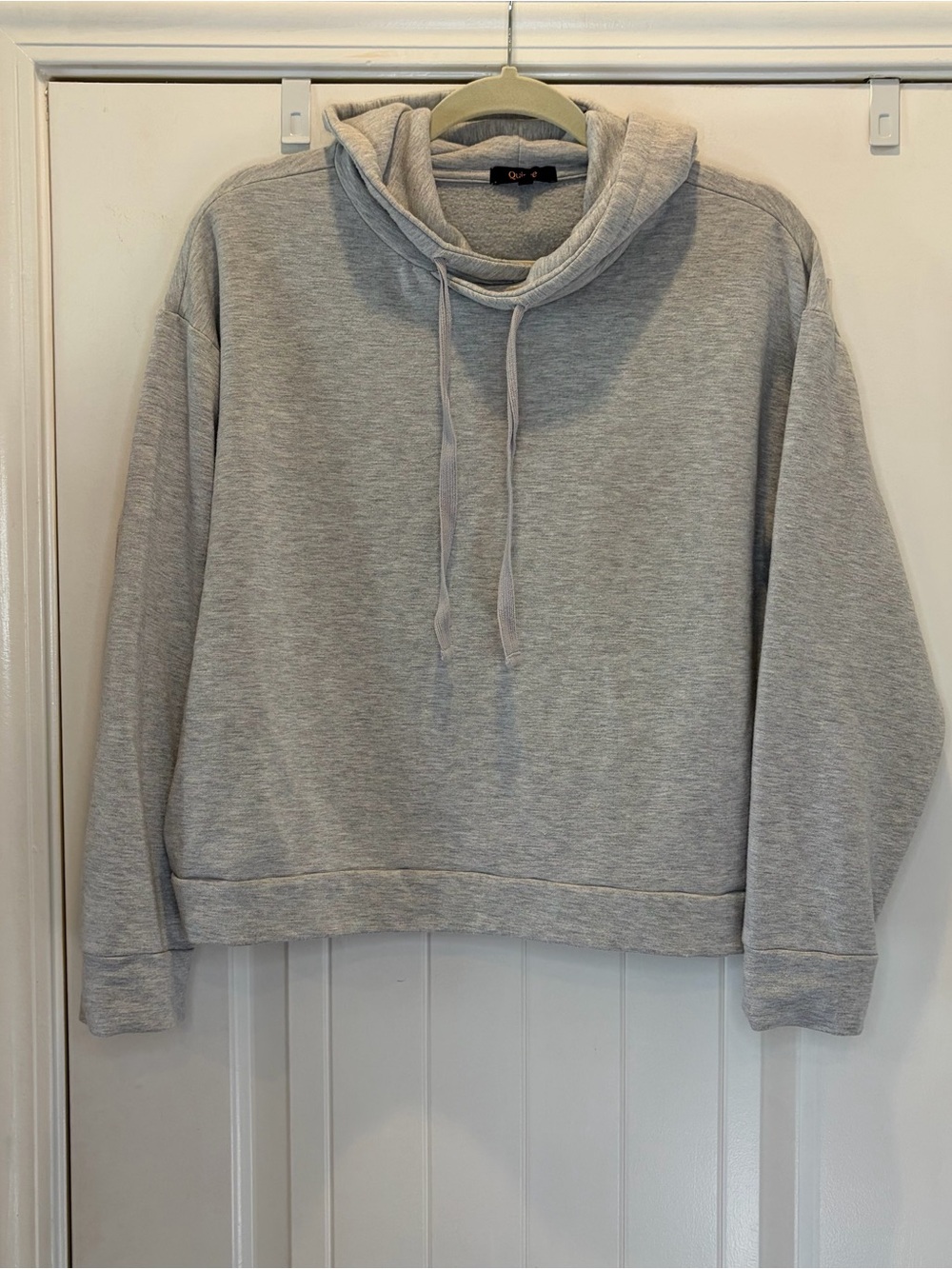 Quince SuperSoft Fleece Hoodie Gray Cropped Lounge Women’s Medium